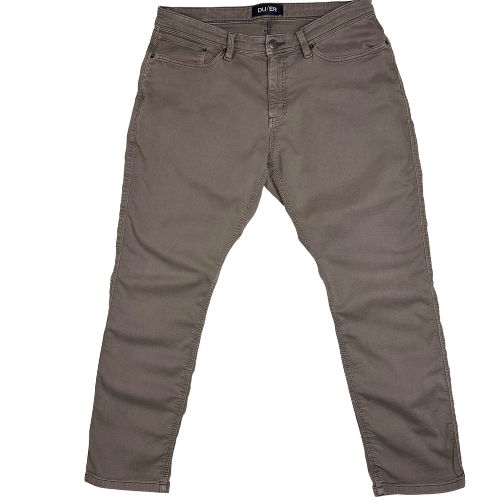 DU/ER N2X No Sweat Relaxed Taper Pants Mens 36x30 (fit 36x28.5) Brown Gorpcore